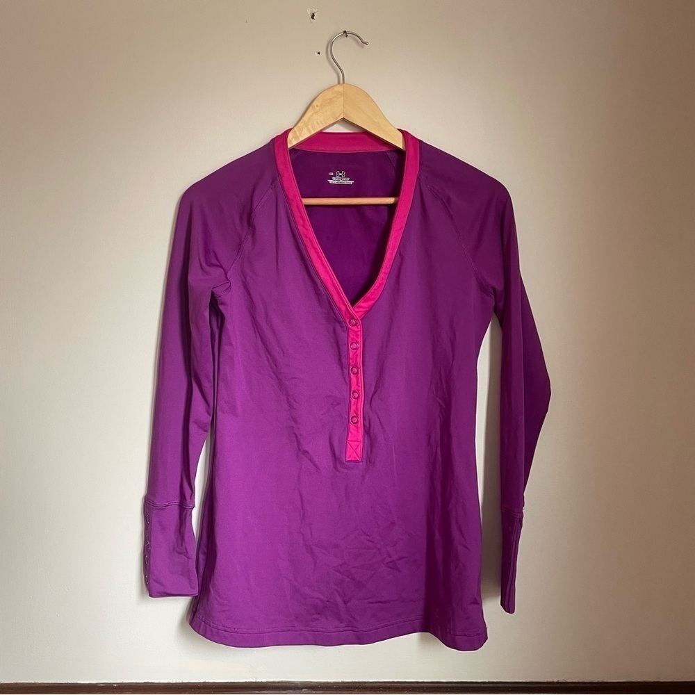 Under Armour Cold‎ Gear Purple and Pink Long Sleeve Running Top sz M